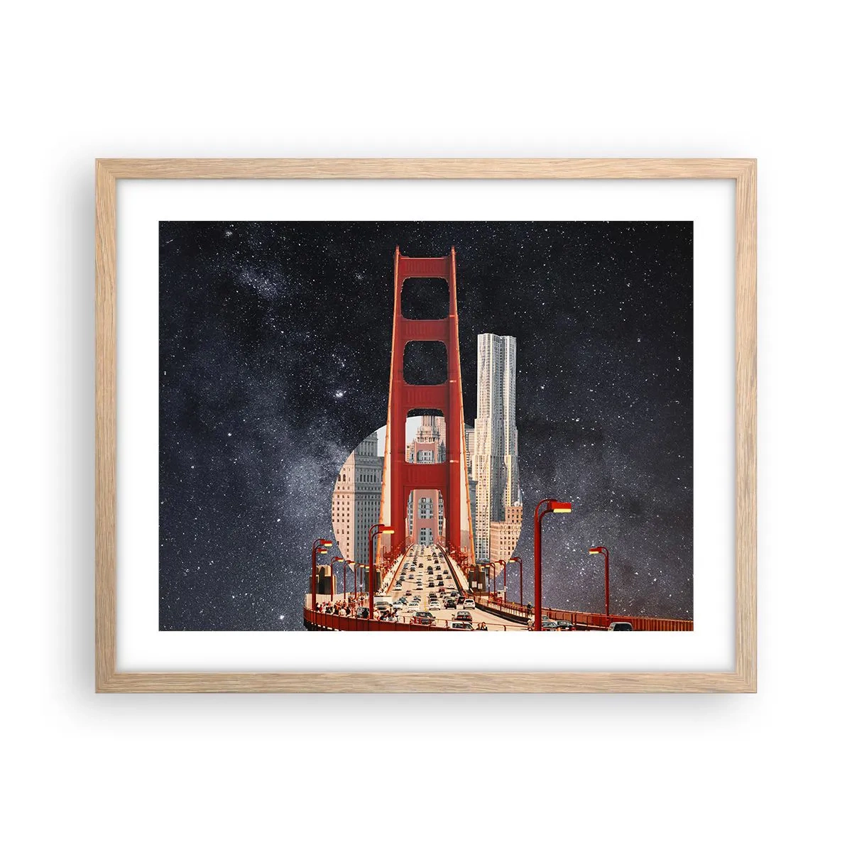 Plakat w ramie jasny dąb - Zawsze w centrum - 50x40 cm