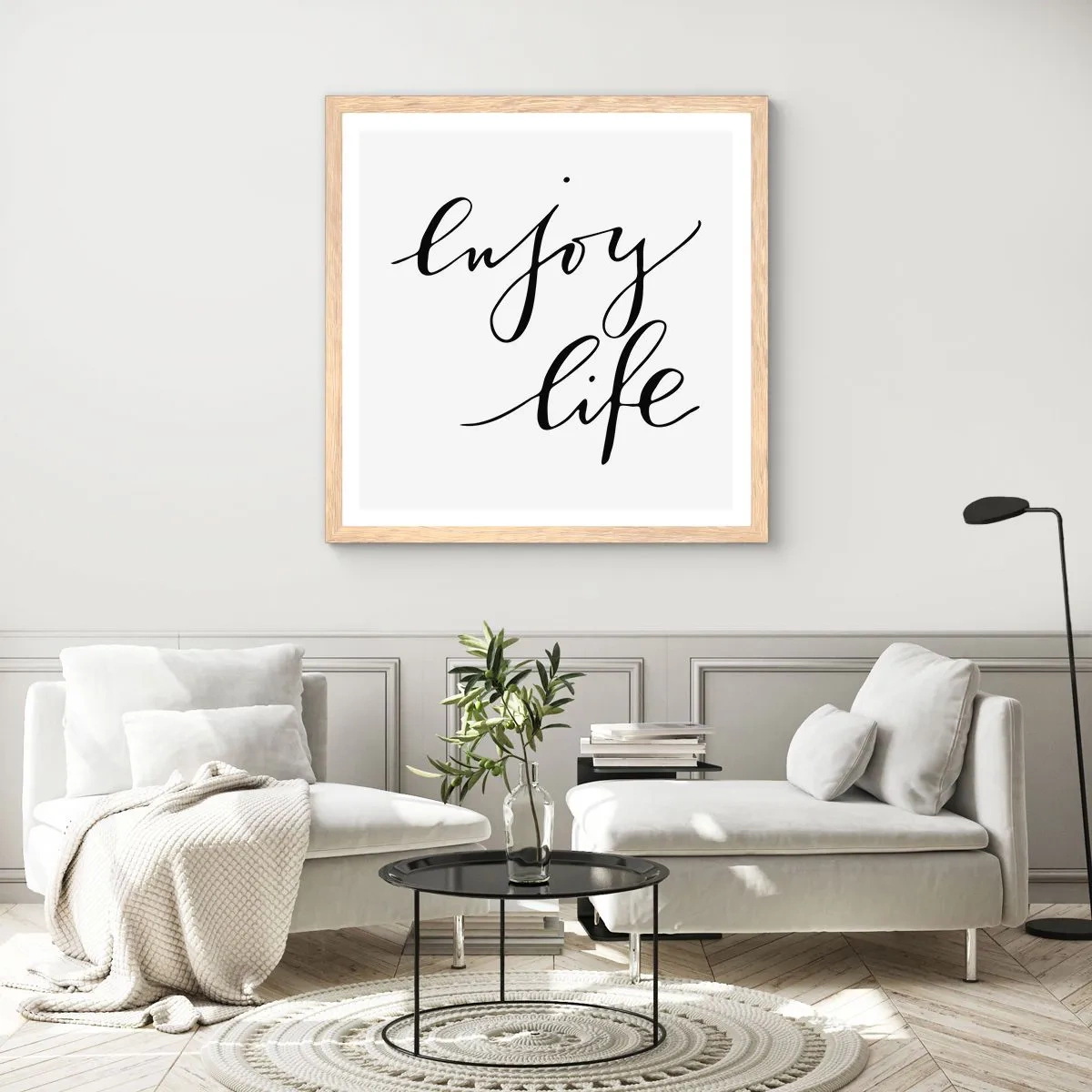 Plakat w ramie jasny dąb - Nic dodać… - 40x40 cm