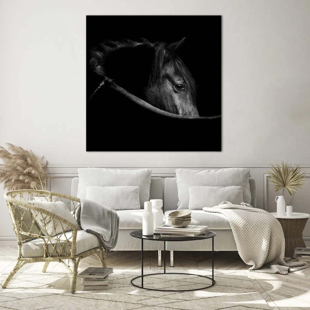 Obraz na szkle - Czarny książę - 60x60 cm