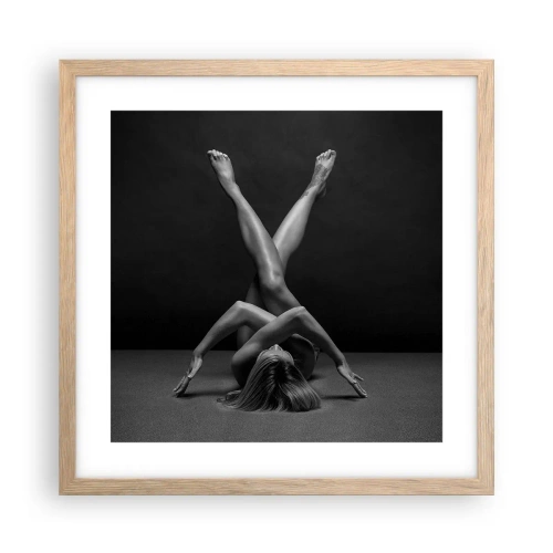 Plakat w ramie jasny dąb - Geometria nagości - 40x40 cm