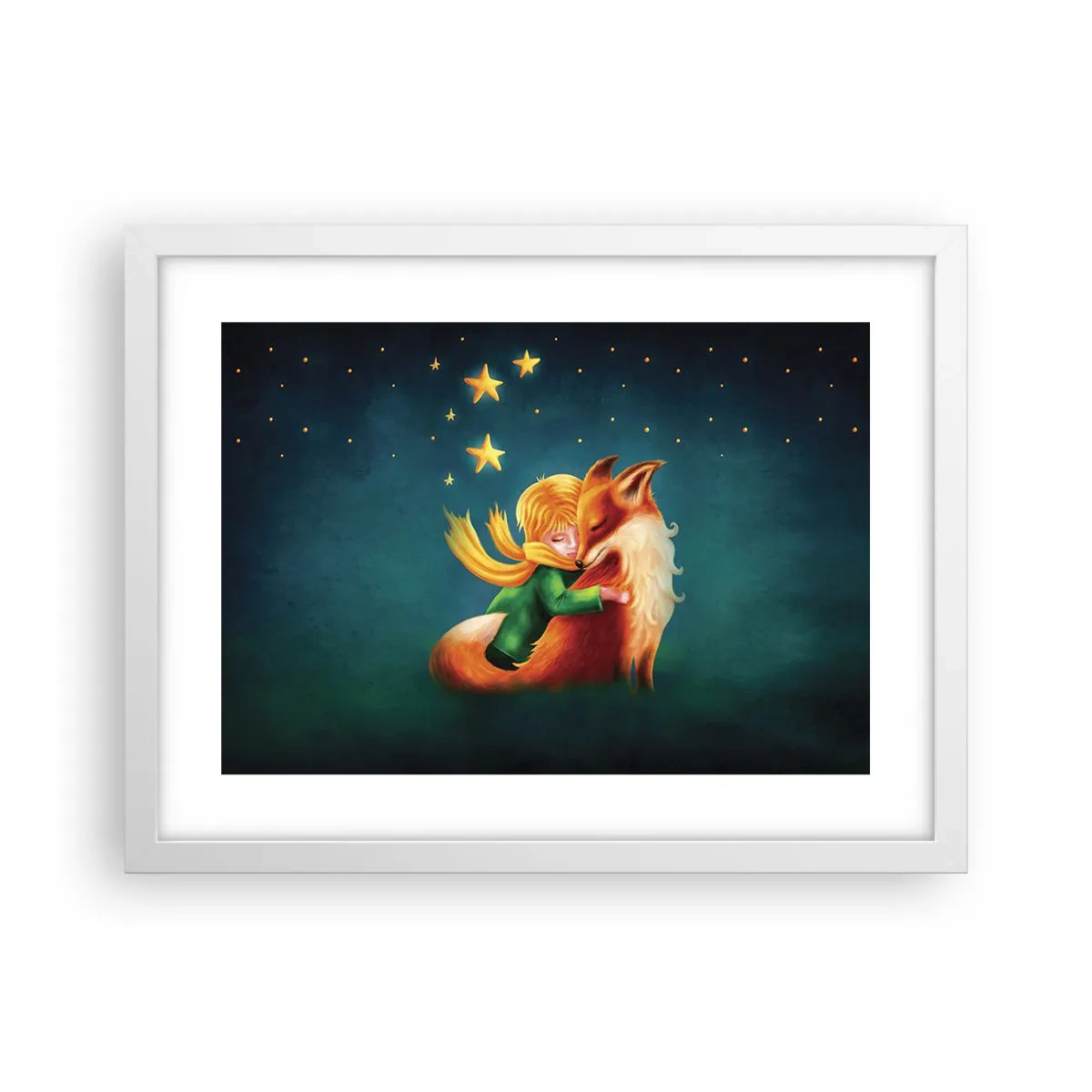 Plakat w białej ramie - Mały Książę - 40x30 cm