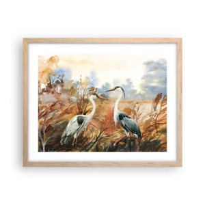 Plakat w ramie jasny dąb - Dokąd jesienią? - 50x40 cm