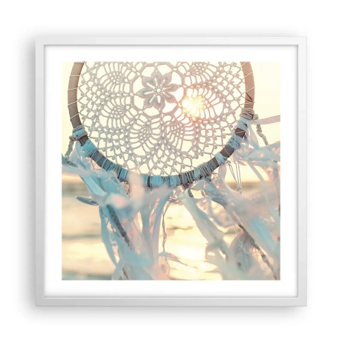Plakat w białej ramie - Koronkowy totem - 50x50 cm