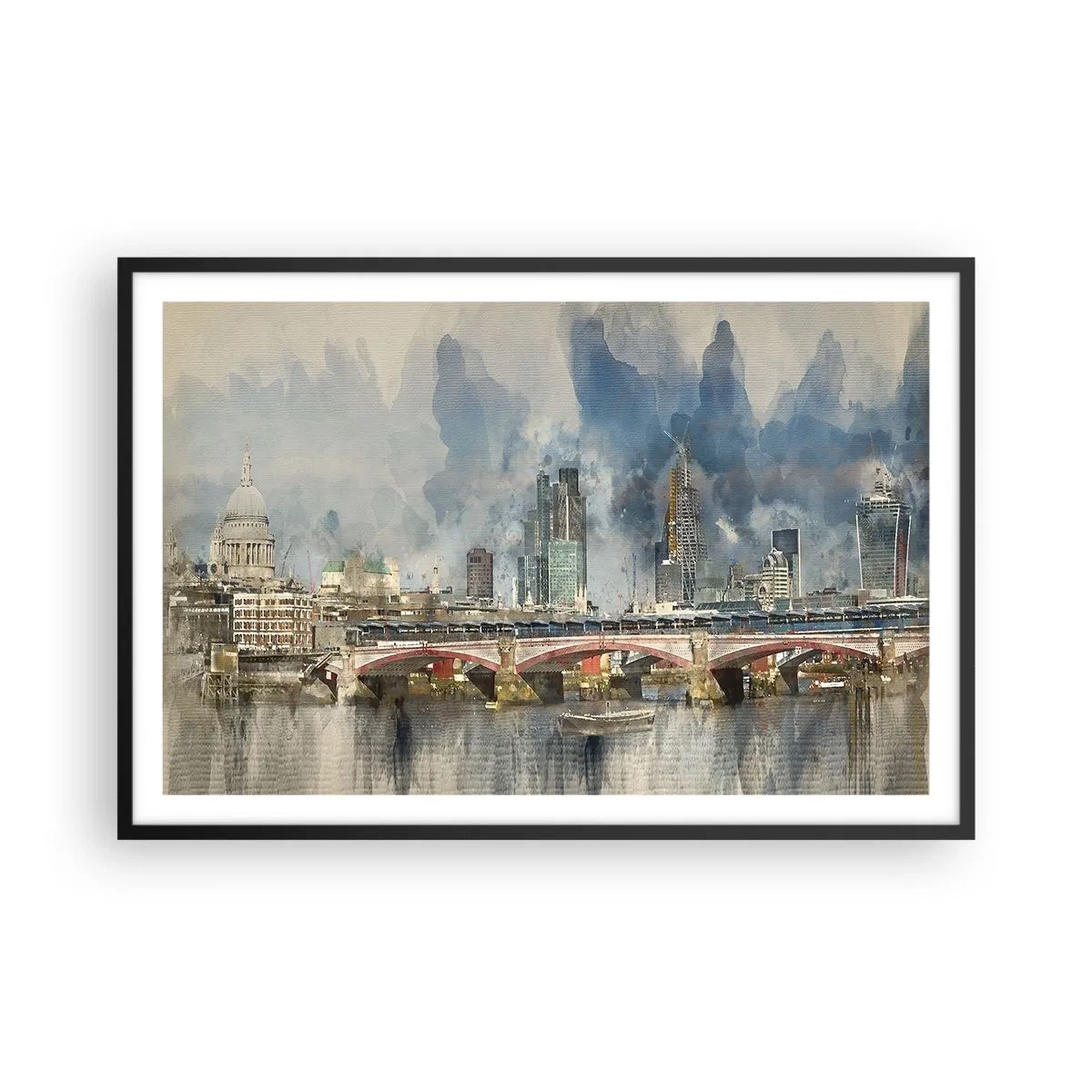 Plakat w czarnej ramie - Londyn w całej okazałości - 91x61 cm