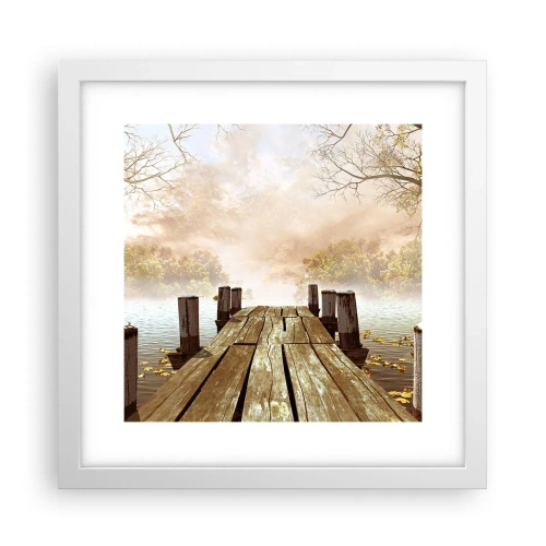 Plakat w białej ramie - Łagodny smutek jesieni - 30x30 cm
