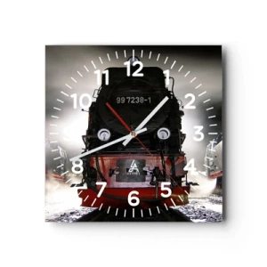 Zegar ścienny - Stoi i sapie, dyszy i dmucha - 30x30 cm