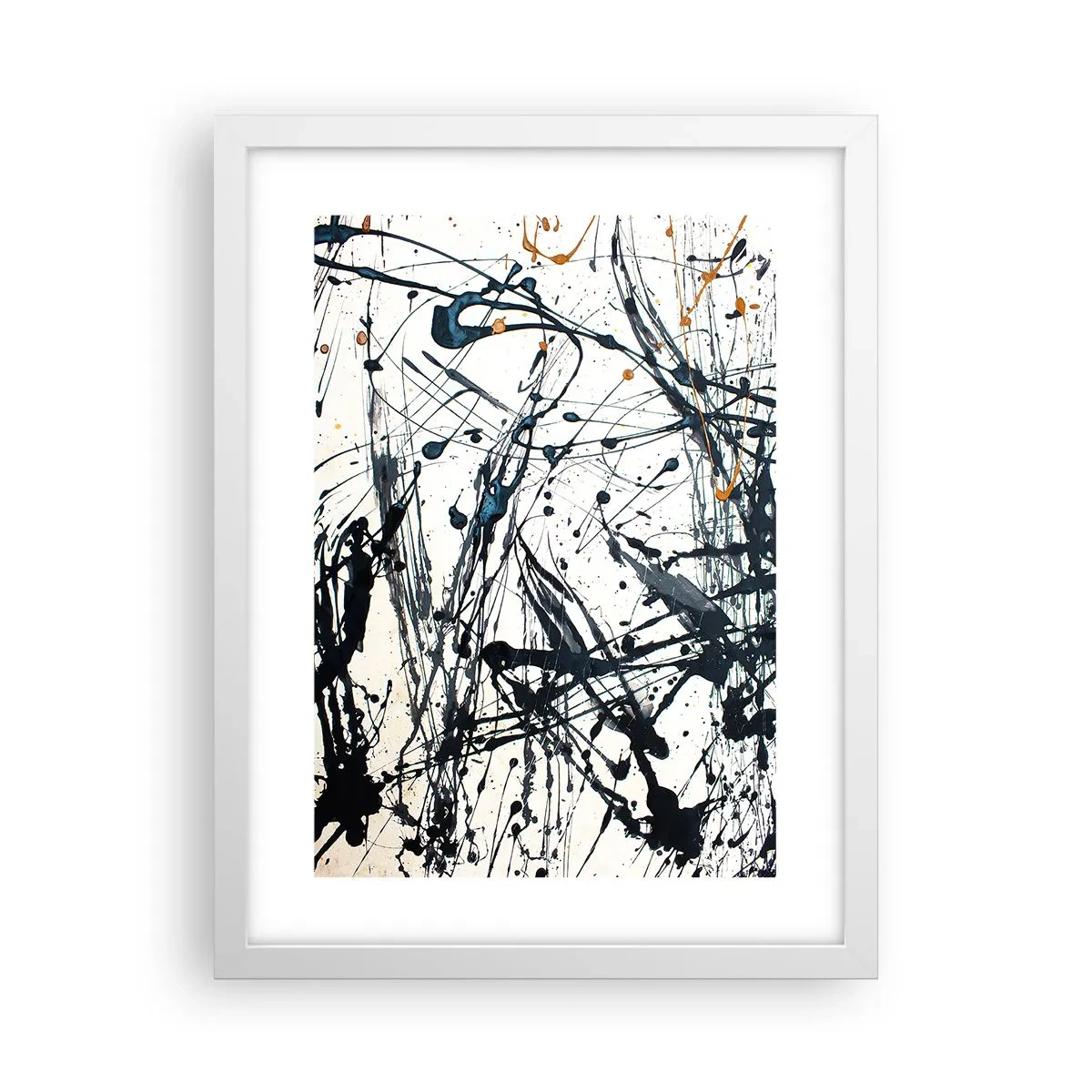 Plakat w białej ramie - Abstrakcja ekspresjonistyczna - 30x40 cm
