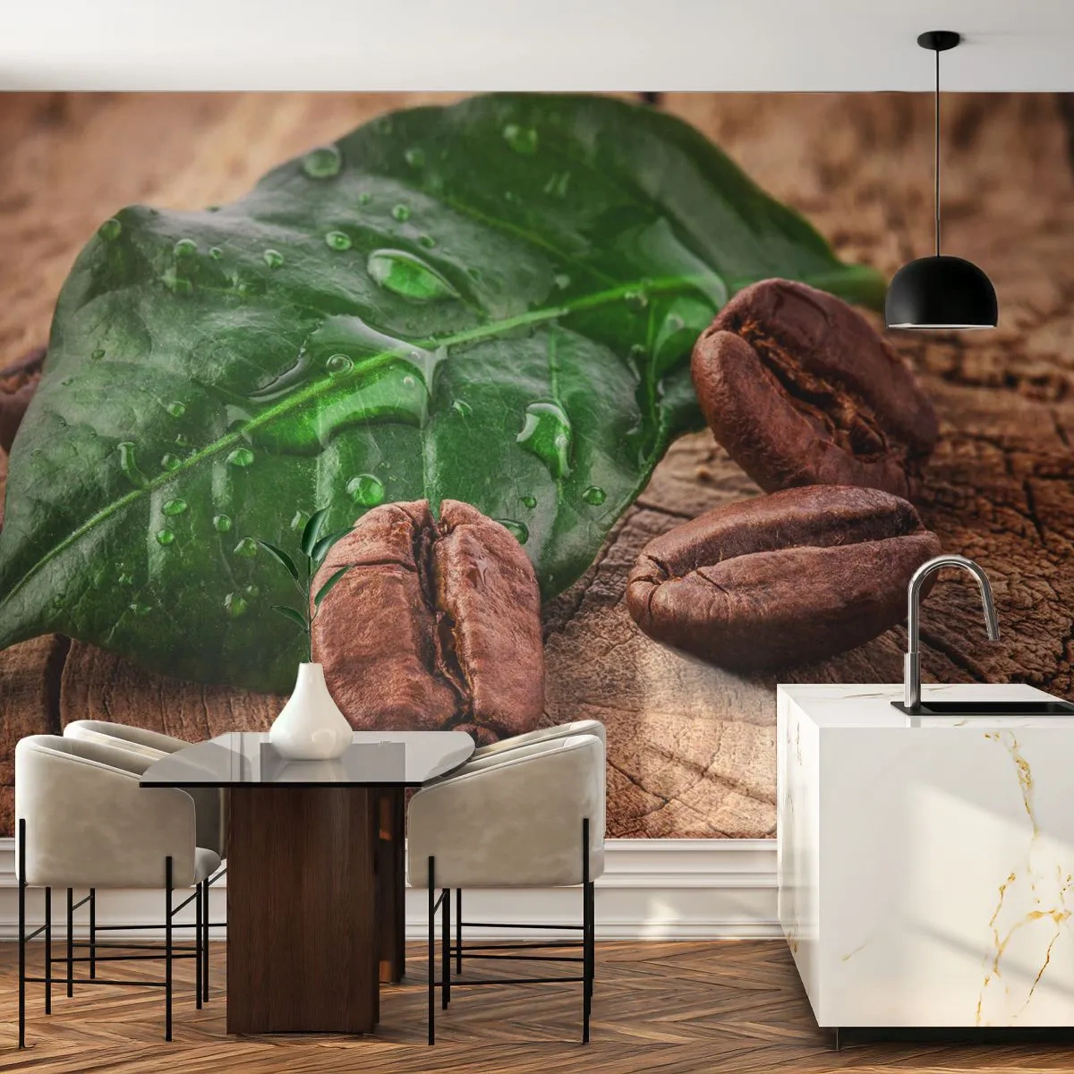 Fototapeta Samoprzylepna Deluxe Sticker - Najprawdziwsza i czarna - Gastronomia, Kawa, Ziarno Kawy - 250x175 cm