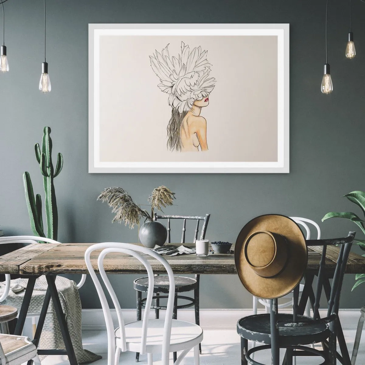 Plakat w białej ramie - Piękność ukoronowana - 70x50 cm