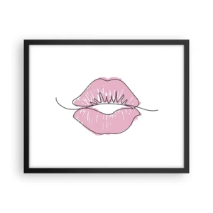 Plakat w czarnej ramie - Gotowy do pocałunku? - 50x40 cm