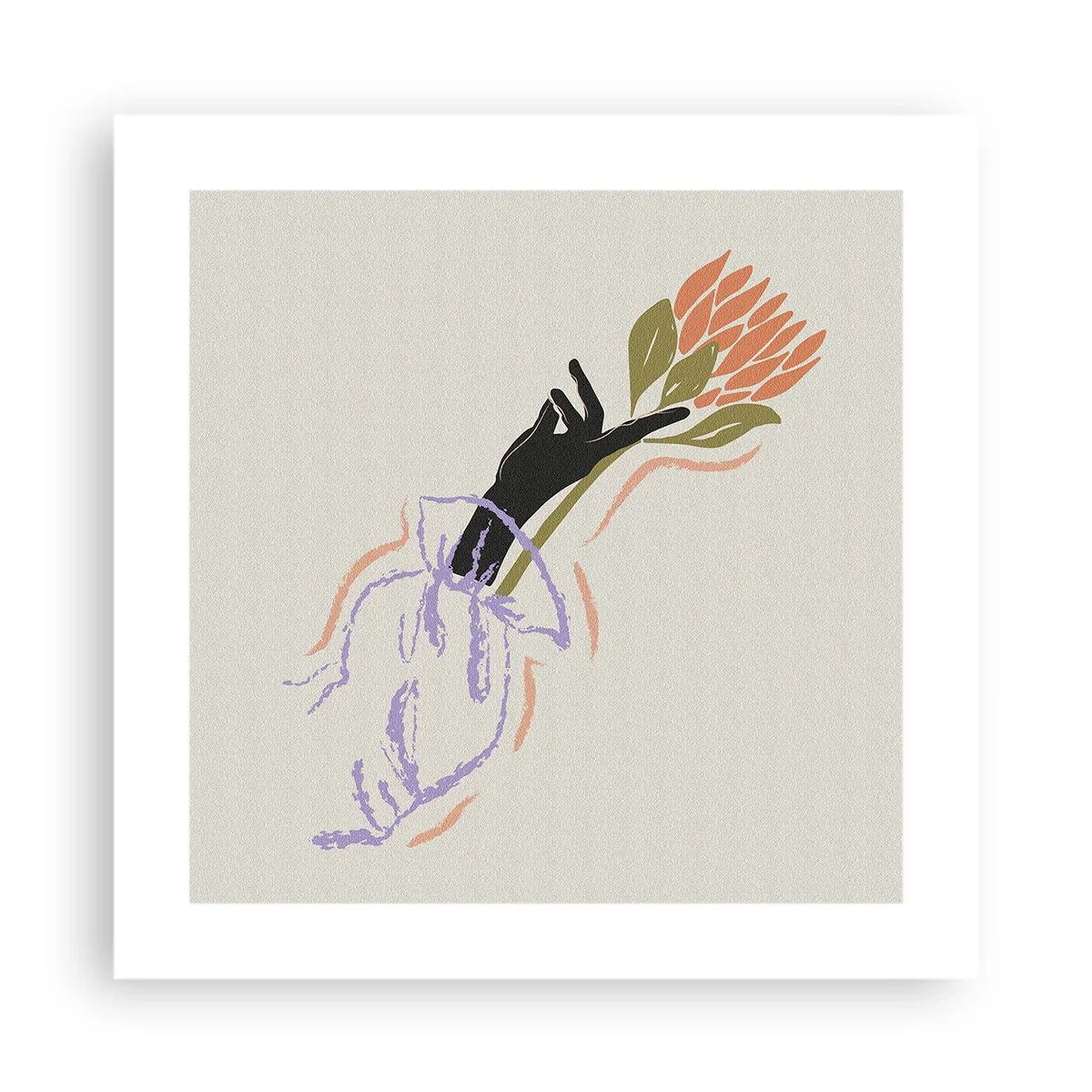 Plakat - Siostrzany dotyk - 40x40 cm