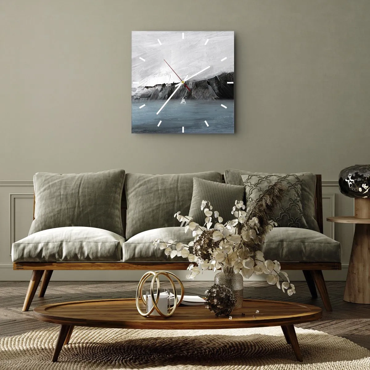 Zegar ścienny - Woda – ziemia: starcie żywiołów - 40x40 cm