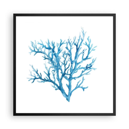 Plakat w czarnej ramie - Morski filigran - 60x60 cm