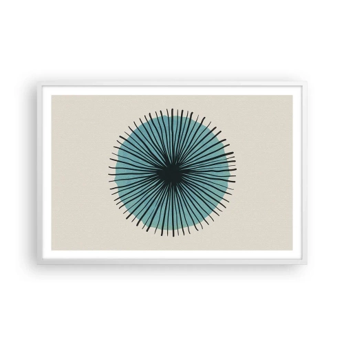 Plakat w białej ramie - Promieniście na błękicie - 91x61 cm