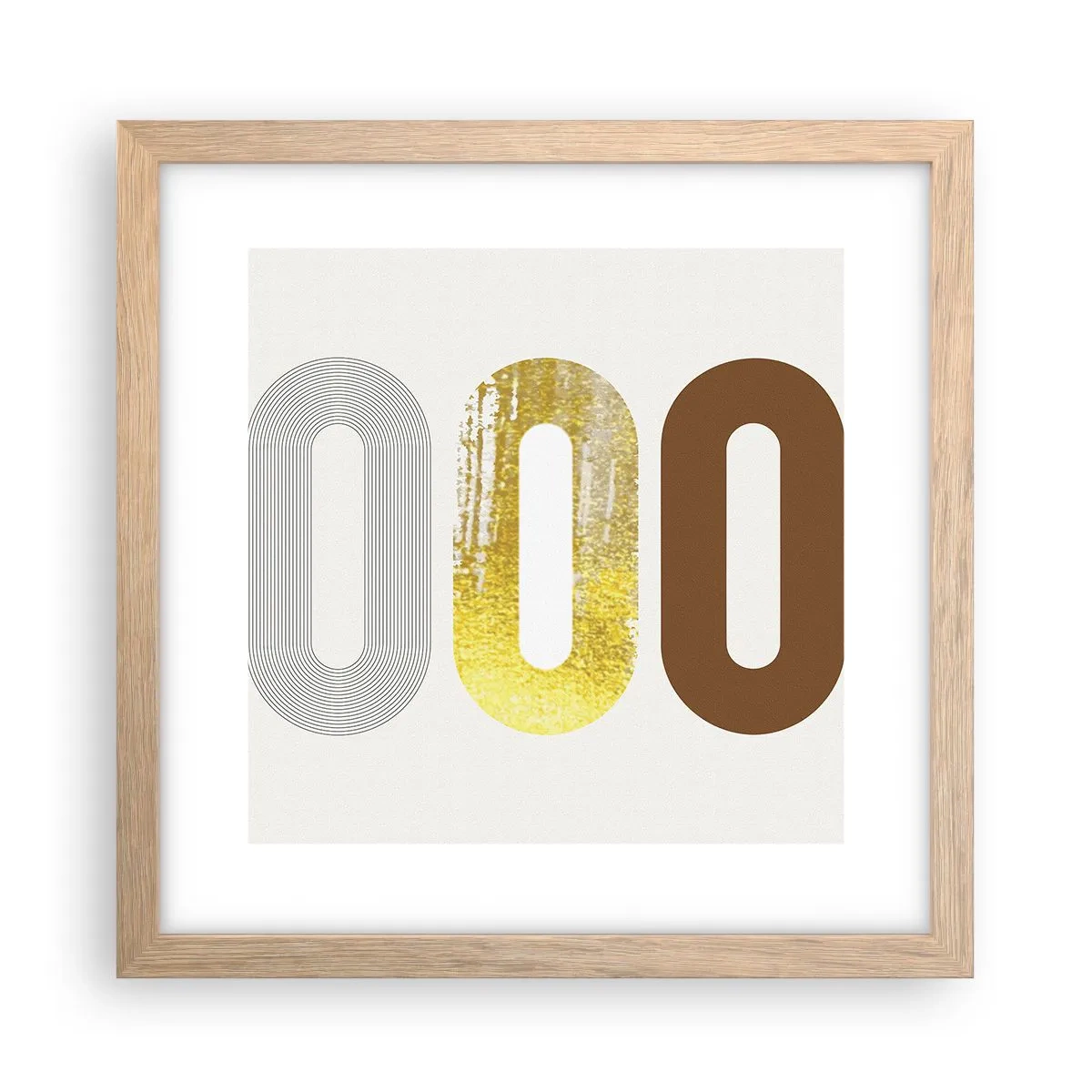 Plakat w ramie jasny dąb - Ooo! - 30x30 cm