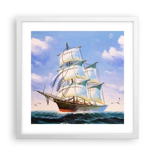 Plakat w białej ramie - Dumnie z wiatrem - 40x40 cm