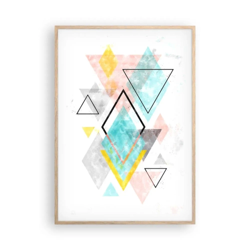 Plakat w ramie jasny dąb - Igraszka geometryczna - 70x100 cm