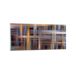 Obraz na szkle - Abstrakcyjne wzory geometryczne w pastelowych barwach - 120x50cm - Utkane ze światła - Nowoczesna dekoracja ścienna do salonu i sypialni ARTTOR