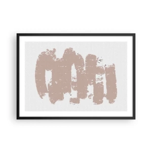 Plakat w czarnej ramie - Łagodne różowe kształty na jasnym tle - 70x50cm - Abstrakcja w łagodnym różu - Nowoczesna dekoracja ścienna do salonu i sypialni ARTTOR