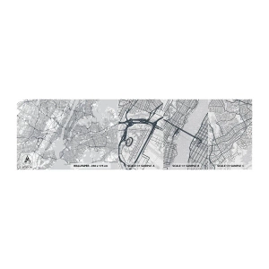 Fototapeta Próbka Premium Canvas - Anatomia metropolii - Nowy Jork, Mapa, Manhattan - 100x30 cm