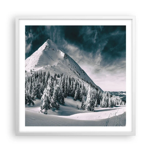 Plakat w białej ramie - Kraina śniegu i lodu - 60x60 cm