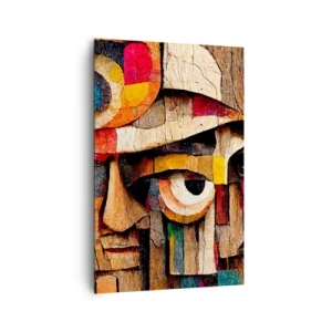 Obraz na płótnie - Abstrakcyjne twarze w intensywnych kolorach - 80x120cm - Widzę cię… - Nowoczesna dekoracja ścienna do salonu i sypialni ARTTOR
