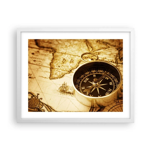 Plakat w białej ramie - Na wschód czy na zachód? - 50x40 cm