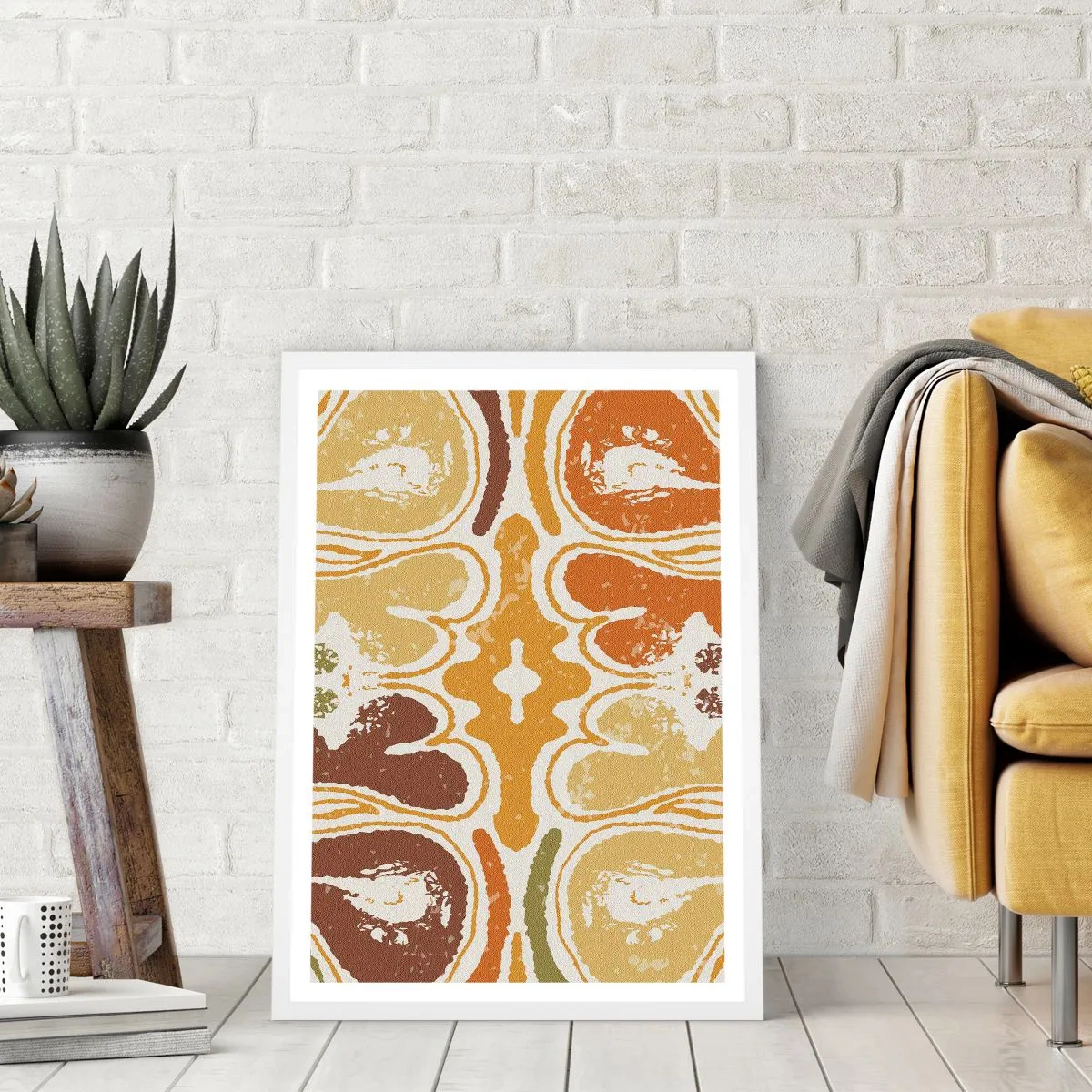 Plakat w białej ramie - Abstrakcja sentymentalna - 70x100 cm