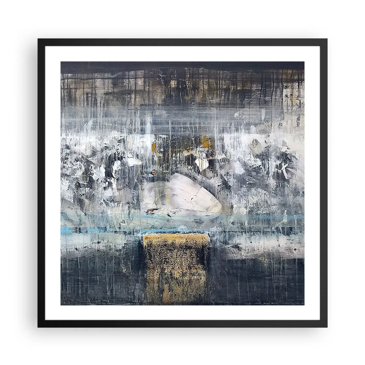 Plakat w czarnej ramie - Jak po lodzie, jak po grudzie - 60x60 cm