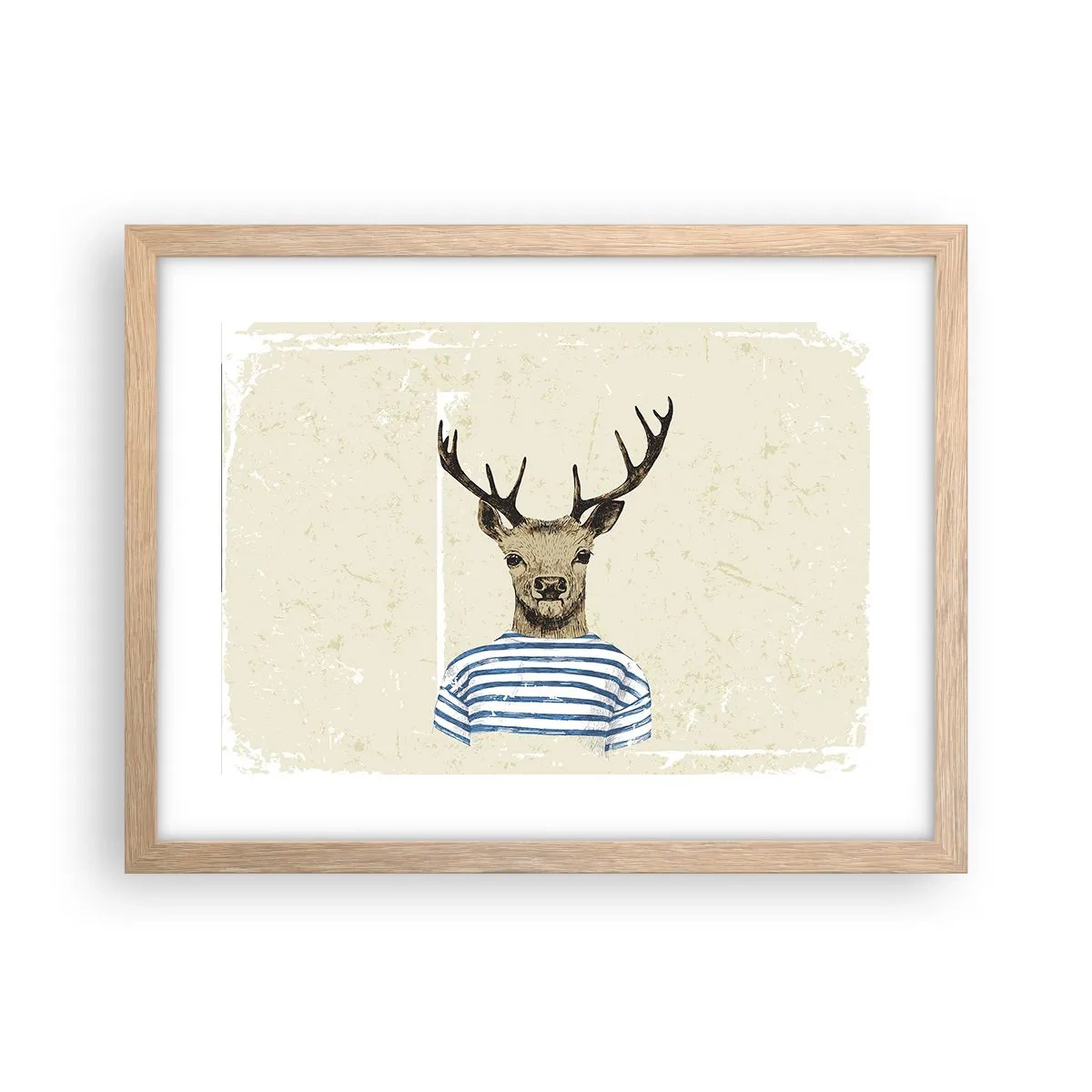 Plakat w ramie jasny dąb - Bo lubię koszulki w paski! - 40x30 cm