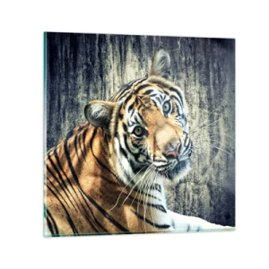 Obraz na szkle - Portret w strugach światła - 70x70 cm