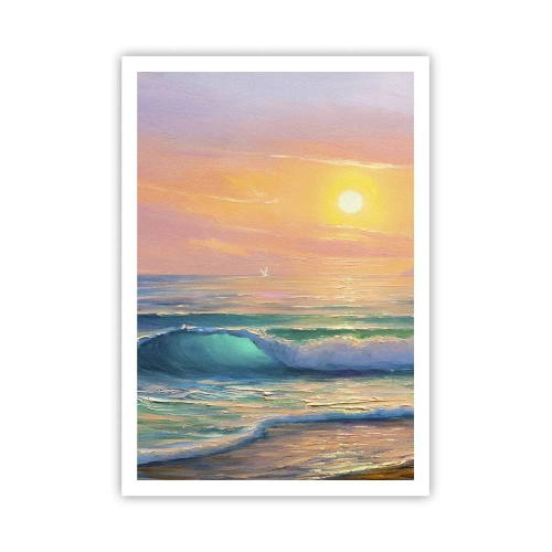 Plakat - Turkusowa pieśń fal - 70x100 cm