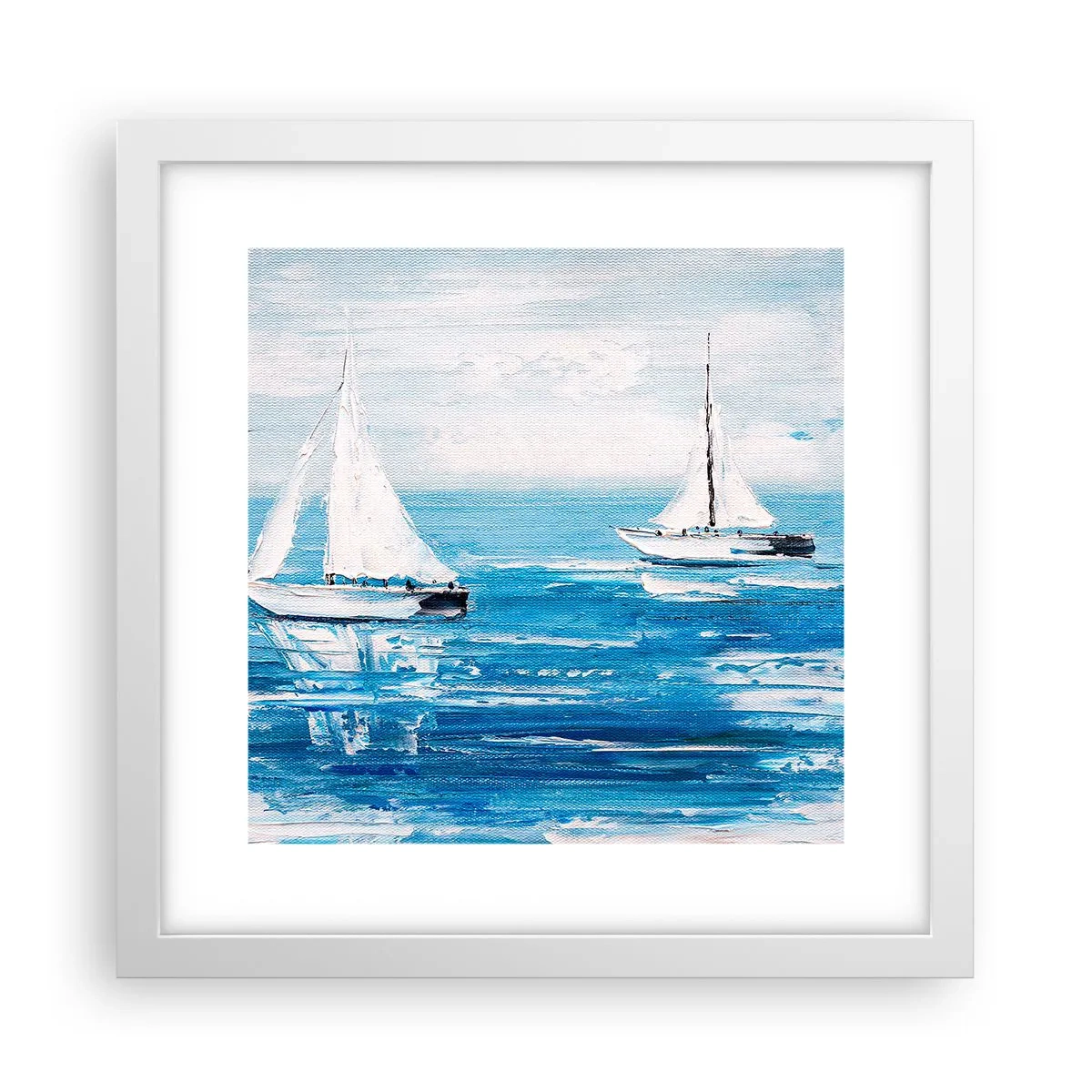 Plakat w białej ramie - Z przyjacielem u boku - 30x30 cm