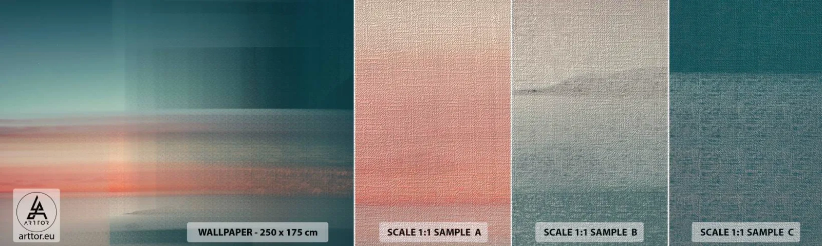 Fototapeta Próbka Premium Canvas - Abstrakcja: fale światła - Woda, Niebo, Minimalizm - 100x30 cm