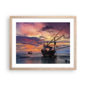 Plakat w ramie jasny dąb - Egzotyczny wieczór - 50x40 cm