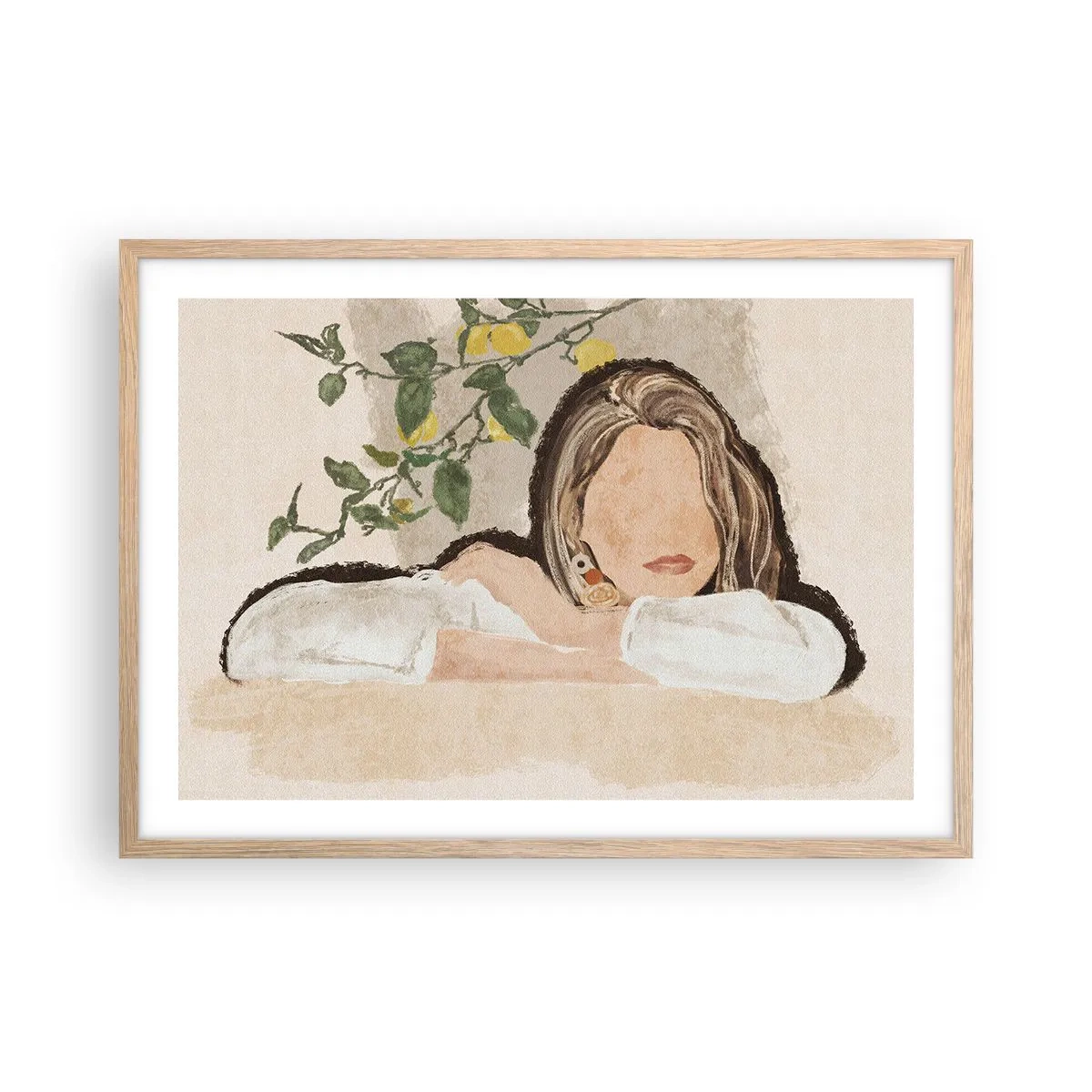 Plakat w ramie jasny dąb - Piękność południa - 70x50 cm