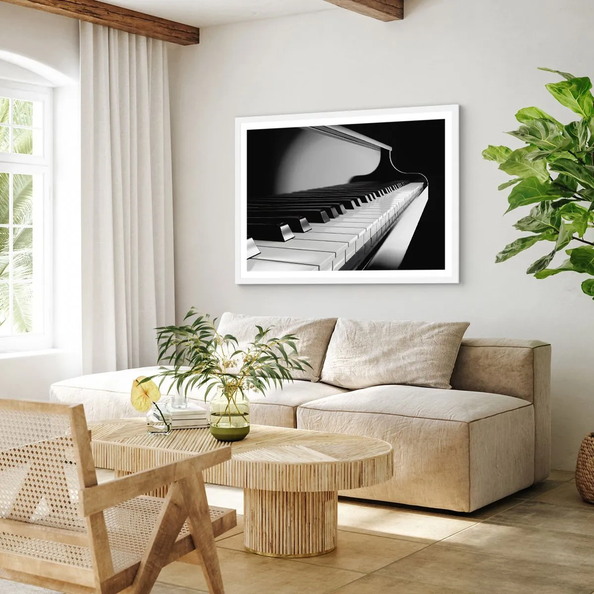 Plakat w białej ramie - Harmonia kształtów i barw - 50x40 cm