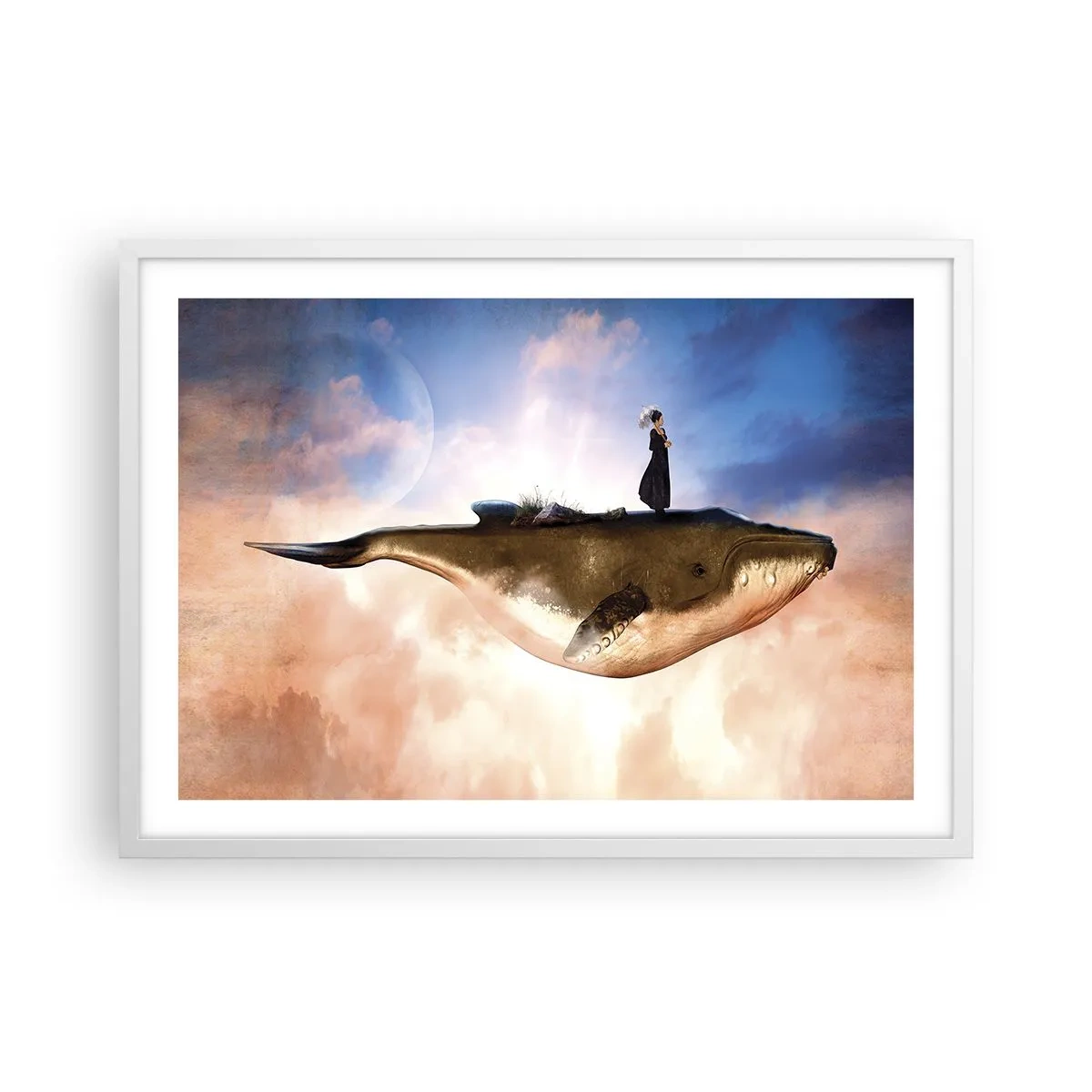 Plakat w białej ramie - Nadrealna podróż - 70x50 cm
