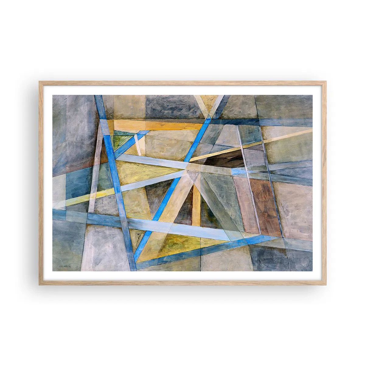 Plakat w ramie jasny dąb - Na wprost czy na skos? - 100x70 cm