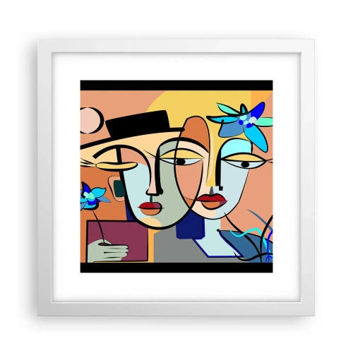 Plakat w białej ramie - Picassowskie randez vous - 30x30 cm
