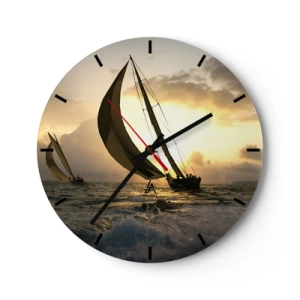 Zegar ścienny - Z wiatrem i pod wiatr - 40x40 cm