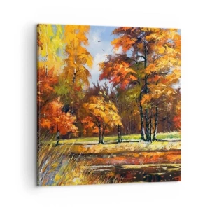 Obraz na płótnie - Pejzaż w złocie i brązie - 60x60 cm