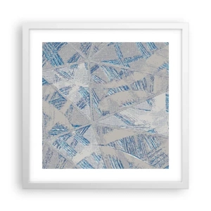 Plakat w białej ramie - W szaroniebieskim labiryncie - 40x40 cm