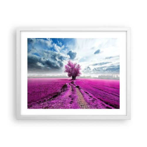 Plakat w białej ramie - Wrzosowisko - uroczysko - 50x40 cm