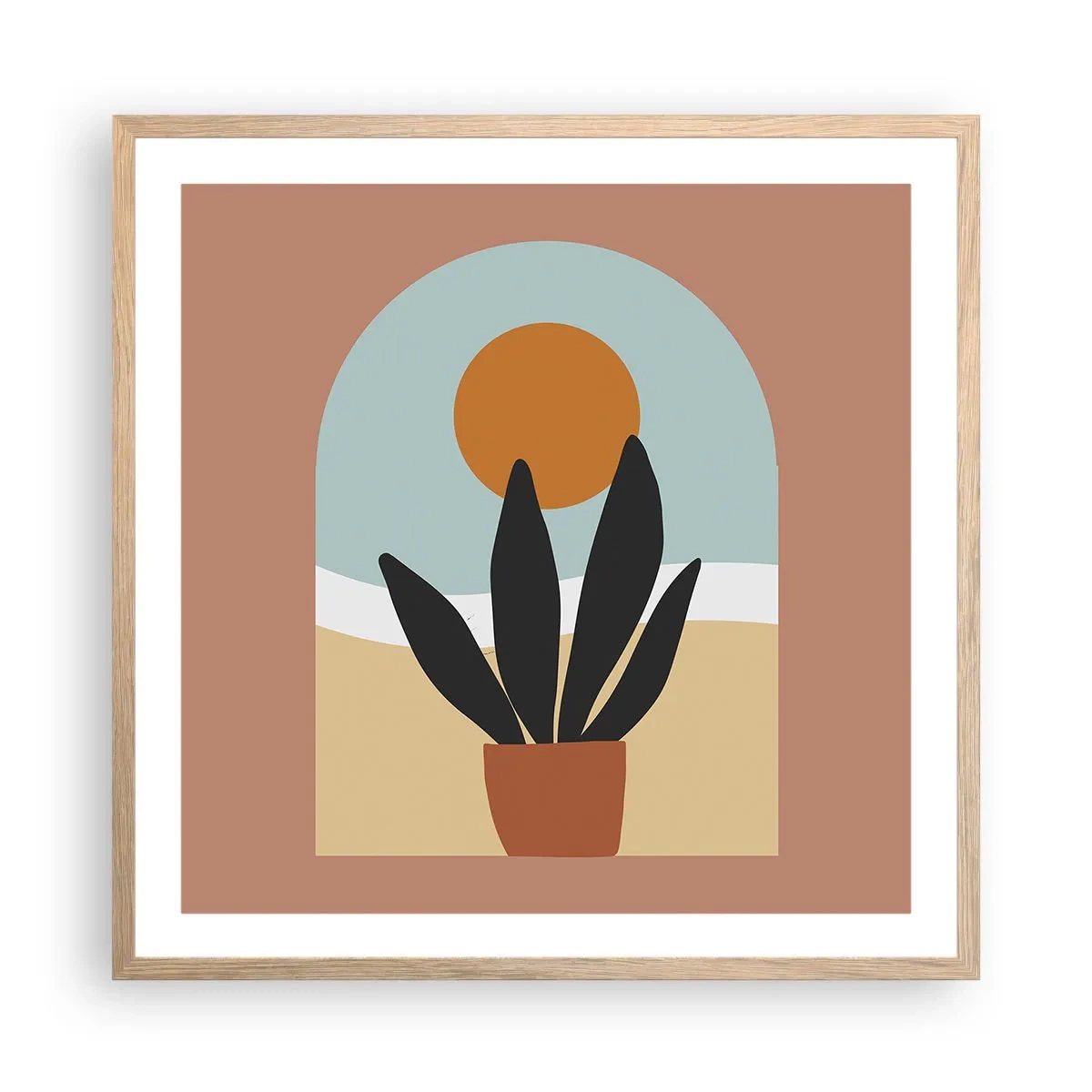 Plakat w ramie jasny dąb - Drobne radości - 60x60 cm
