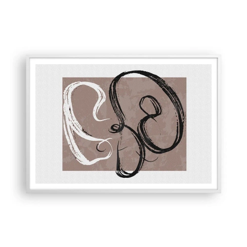 Plakat w białej ramie - Kompozycja – poszukiwanie pełni - 100x70 cm