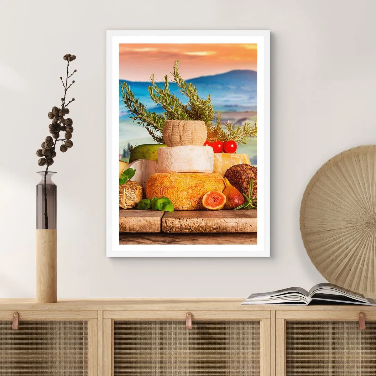 Plakat w białej ramie - Włoska radość życia - 70x100 cm