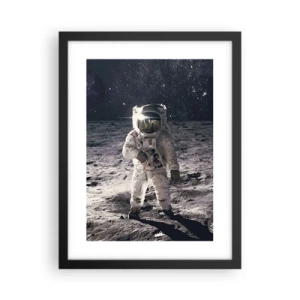 Plakat w czarnej ramie - Pozdrowienia z Księżyca - 30x40 cm