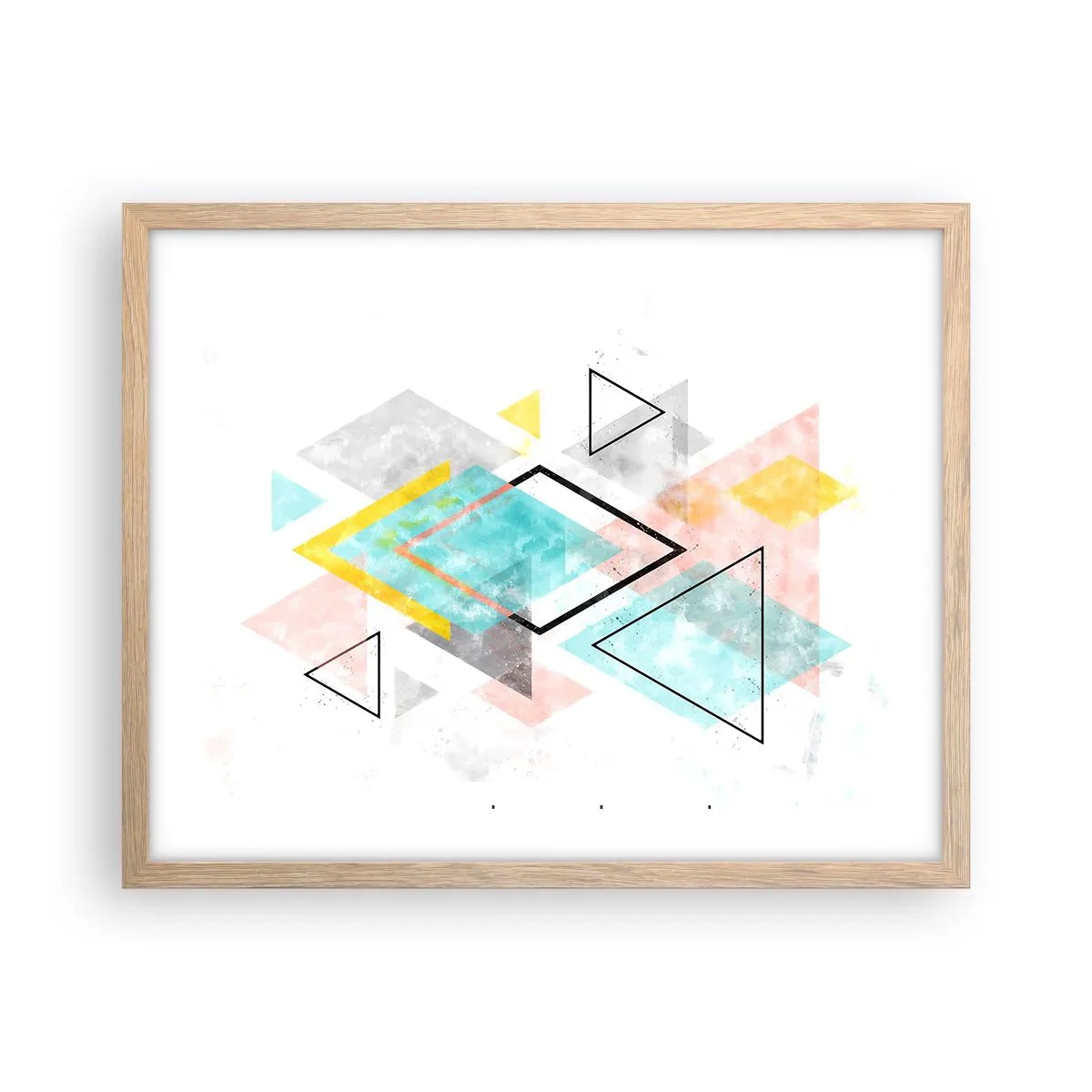 Plakat w ramie jasny dąb - Igraszka geometryczna - 50x40 cm