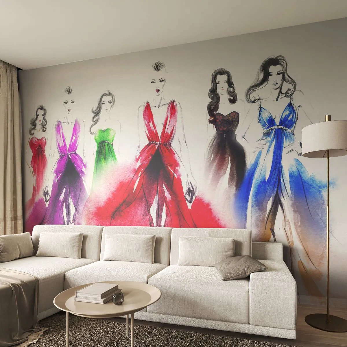 Fototapeta Premium Sand - Moda w akwarelowym stylu artystycznym - 100x70cm - Nastroje na stroje - Nowoczesna dekoracja ścienna do salonu, kuchni i sypialni ARTTOR